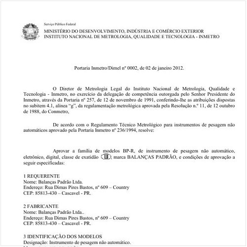 Portaria INMETRO/DIMEL 2:2012 - Situação: Revisto