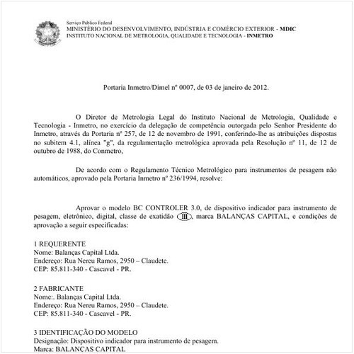 Portaria INMETRO/DIMEL 7:2012 - Situação: Revisto