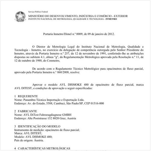 Portaria INMETRO/DIMEL 9:2012 - Situação: Em vigor