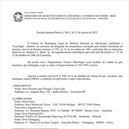 Portaria INMETRO/DIMEL 13:2012 - Situação: Revisto