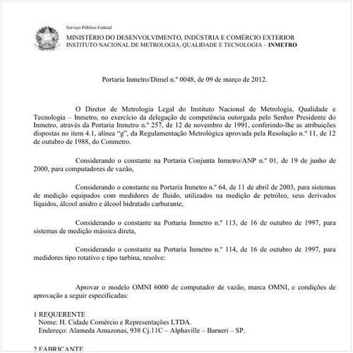 Portaria DIMEL/INMETRO 48:2012 - Situação: Em vigor