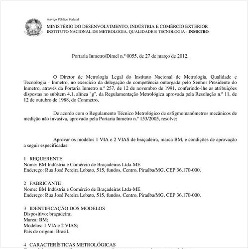 Portaria DIMEL/INMETRO 55:2012 - Situação: Em vigor