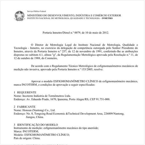 Portaria INMETRO/DIMEL 79:2012 - Situação: Revisto