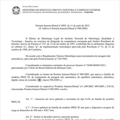 Portaria INMETRO/DIMEL 83:2012 - Situação: Revisto