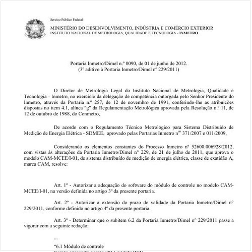 Portaria INMETRO/DIMEL 90:2012 - Situação: Revisto