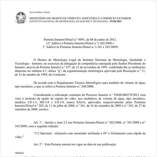 Portaria INMETRO/DIMEL 91:2012 - Situação: Revisto