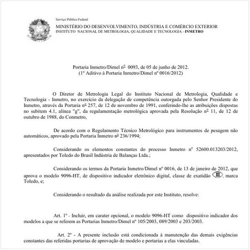 Portaria INMETRO/DIMEL 93:2012 - Situação: Revisto