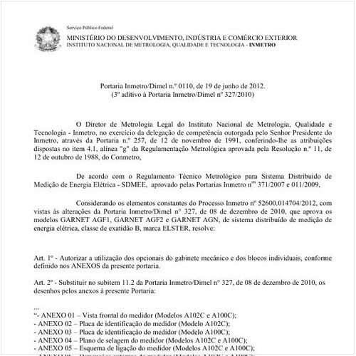 Portaria INMETRO/DIMEL 110:2012 - Situação: Revisto