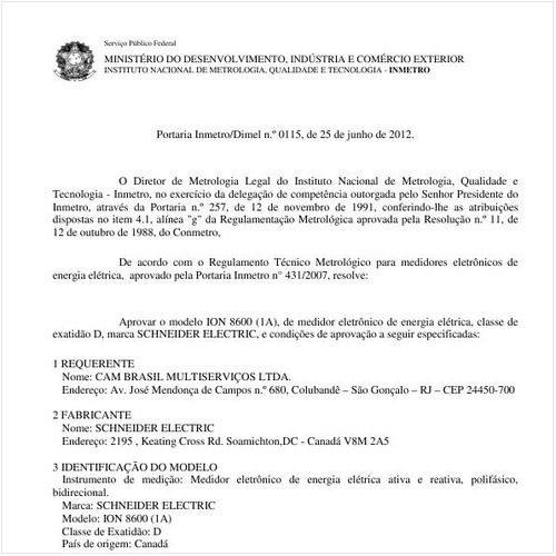 Portaria DIMEL/INMETRO 115:2012 - Situação: Revisto