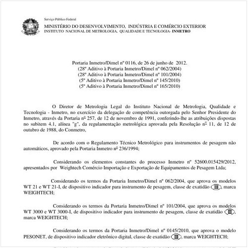 Portaria DIMEL/INMETRO 116:2012 - Situação: Revisto