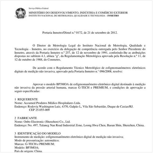 Portaria DIMEL/INMETRO 172:2012 - Situação: Revisto