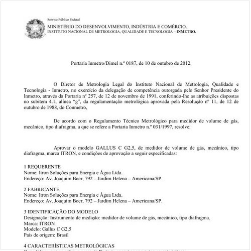 Portaria DIMEL/INMETRO 187:2012 - Situação: Revisto