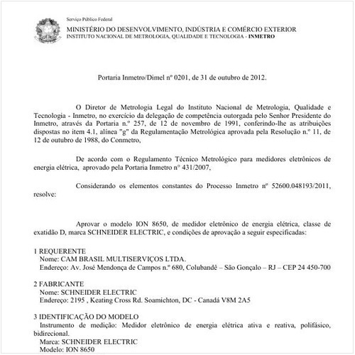 Portaria DIMEL/INMETRO 201:2012 - Situação: Revisto