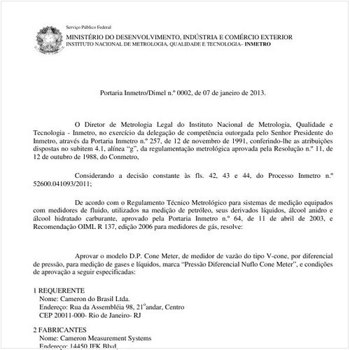 Portaria INMETRO/MDIC 2:2013 - Situação: Revogado