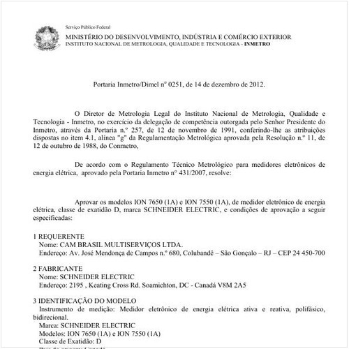 Portaria INMETRO/DIMEL 251:2012 - Situação: Revisto
