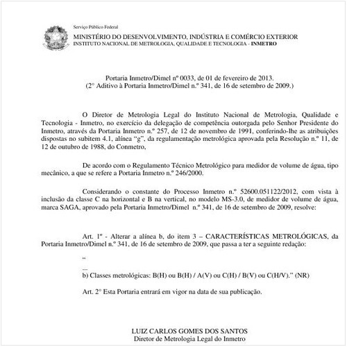 Portaria INMETRO/MDIC 33:2013 - Situação: Revisto
