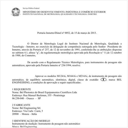 Portaria DIMEL/INMETRO 52:2013 - Situação: Revisto