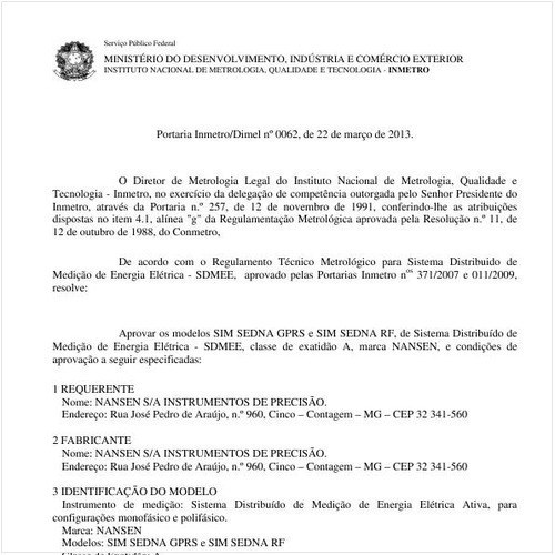 Portaria DIMEL/INMETRO 62:2013 - Situação: Revisto