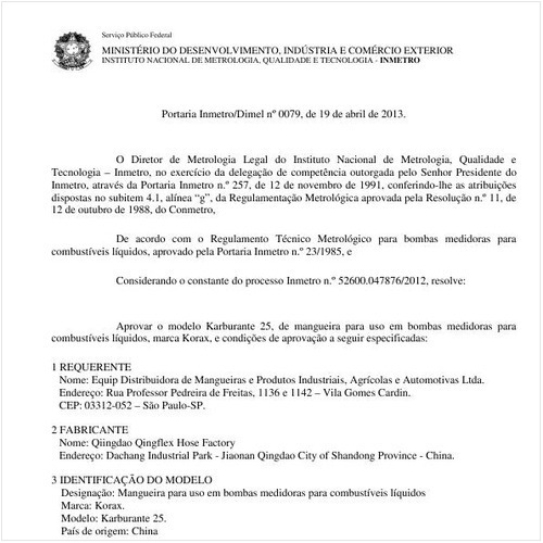 Portaria DIMEL/INMETRO 79:2013 - Situação: Em vigor