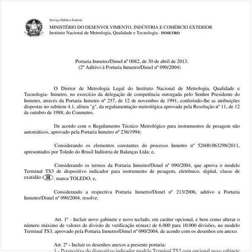 Portaria DIMEL/INMETRO 82:2013 - Situação: Revisto