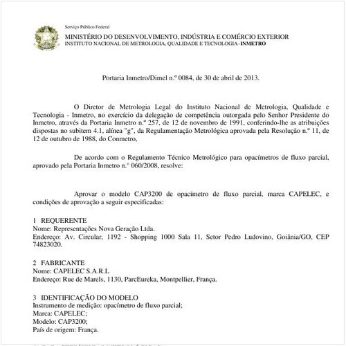 Portaria DIMEL/INMETRO 84:2013 - Situação: Em vigor