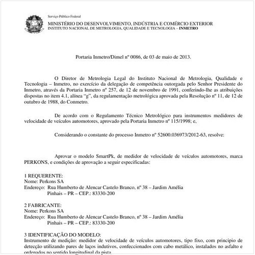 Portaria DIMEL/INMETRO 86:2013 - Situação: Revisto