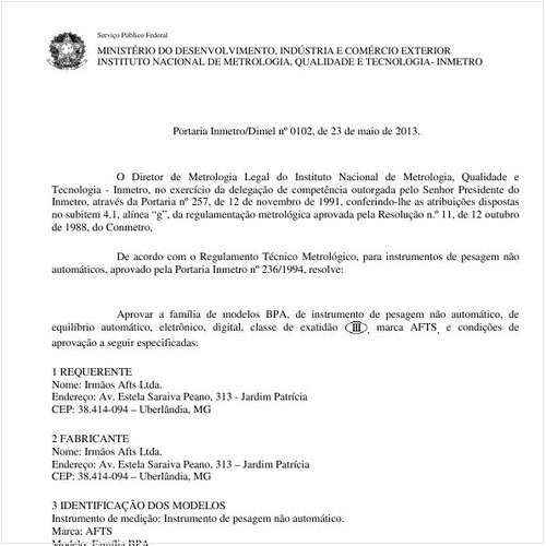 Portaria DIMEL/INMETRO 102:2013 - Situação: Revisto