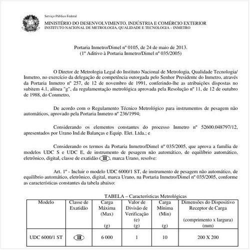 Portaria DIMEL/INMETRO 105:2013 - Situação: Em vigor