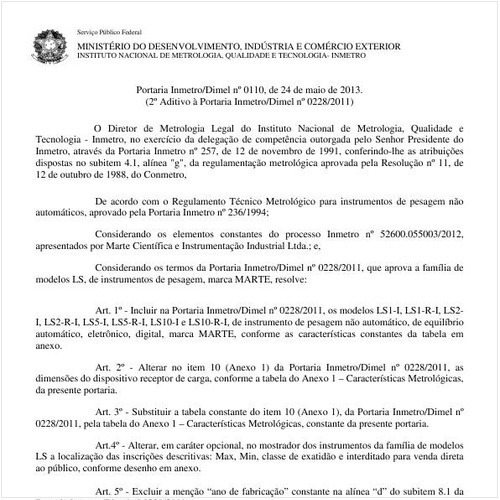 Portaria DIMEL/INMETRO 110:2013 - Situação: Revisto