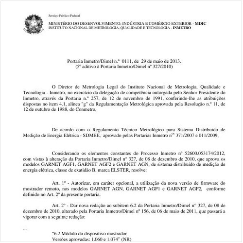 Portaria DIMEL/INMETRO 111:2013 - Situação: Revisto