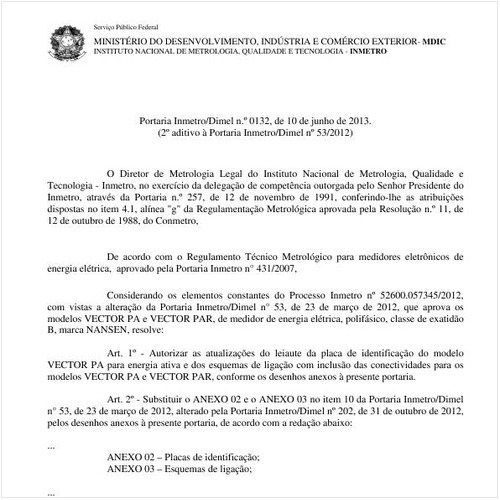 Portaria DIMEL/INMETRO 132:2013 - Situação: Prazo de validade expirado