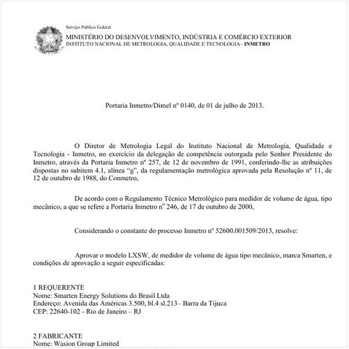 Portaria DIMEL/INMETRO 140:2013 - Situação: Em vigor
