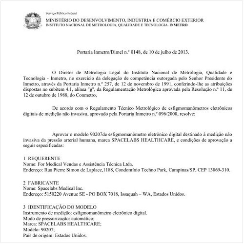 Portaria DIMEL/INMETRO 148:2013 - Situação: Em vigor