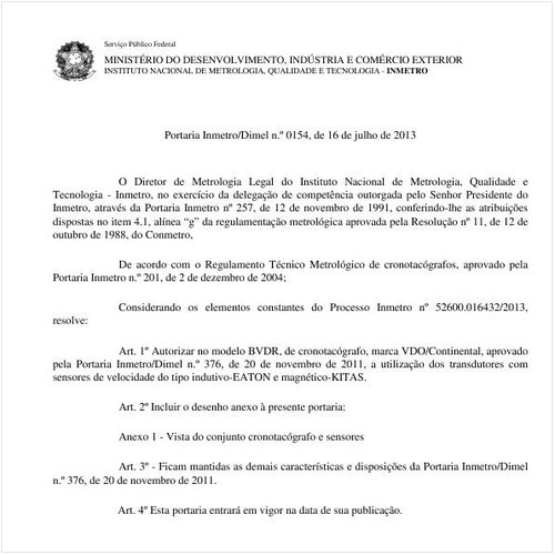 Portaria DIMEL/INMETRO 154:2013 - Situação: Revisto