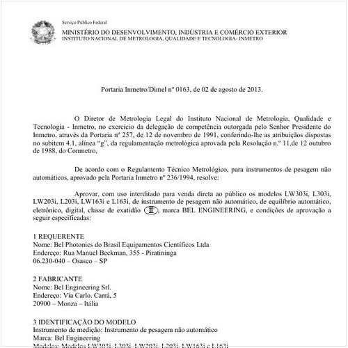 Portaria DIMEL/INMETRO 163:2013 - Situação: Revisto