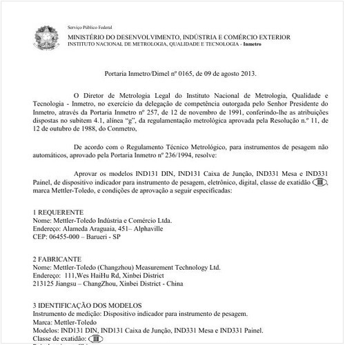 Portaria DIMEL/INMETRO 165:2013 - Situação: Revisto