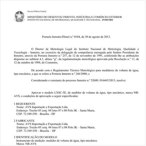 Portaria DIMEL/INMETRO 184:2013 - Situação: Revisto