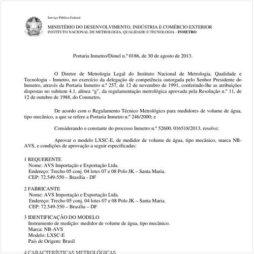 Portaria DIMEL/INMETRO 186:2013 - Situação: Revisto