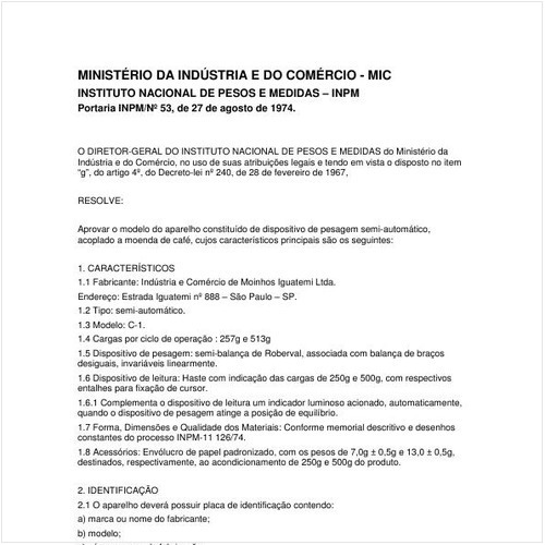 Portaria INPM/MIC 53:1974 - Situação: Revogado