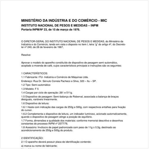 Portaria INPM/MIC 23:1976 - Situação: Revogado