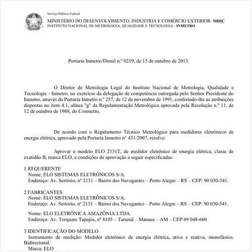 Portaria DIMEL/INMETRO 219:2013 - Situação: Revisto