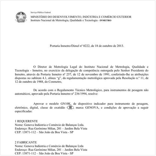 Portaria DIMEL/INMETRO 222:2013 - Situação: Revisto
