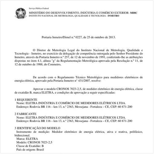 Portaria DIMEL/INMETRO 227:2013 - Situação: Revisto