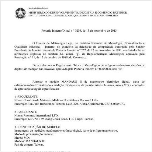 Portaria DIMEL/INMETRO 256:2013 - Situação: Em vigor
