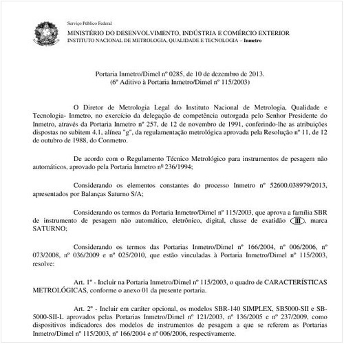 Portaria DIMEL/INMETRO 285:2013 - Situação: Revisto