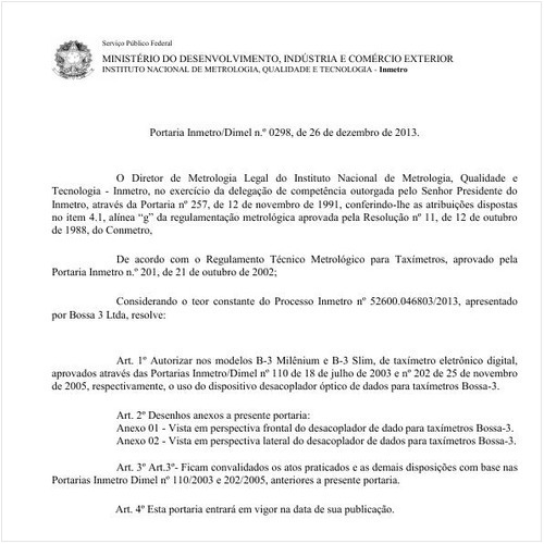 Portaria DIMEL/INMETRO 298:2013 - Situação: Revisto