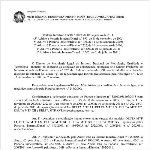Portaria DIMEL/INMETRO 3:2014 - Situação: Em vigor