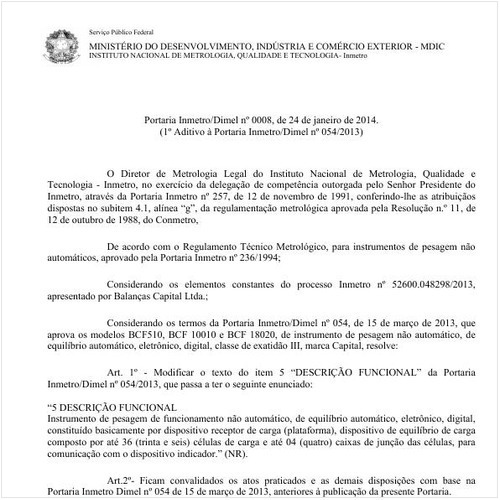 Portaria DIMEL/INMETRO 8:2014 - Situação: Revisto