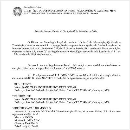 Portaria DIMEL/INMETRO 18:2014 - Situação: Revisto