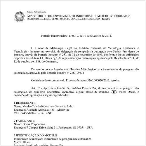 Portaria DIMEL/INMETRO 19:2014 - Situação: Revisto